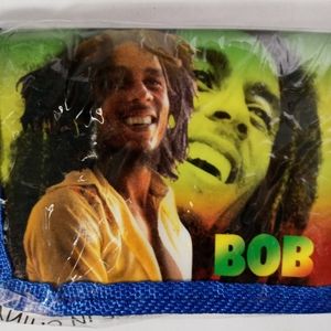Blue Bob Marley Wallet Jamaica Reggae Trifold Mens Womens Unisex Card Cash...